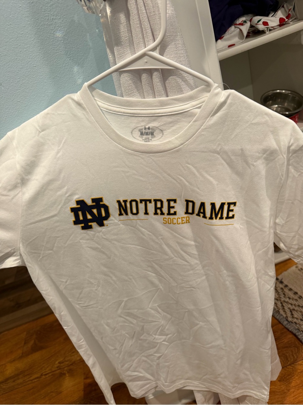 Under Armour White Notre Dame Soccer Short Sleeve Tee